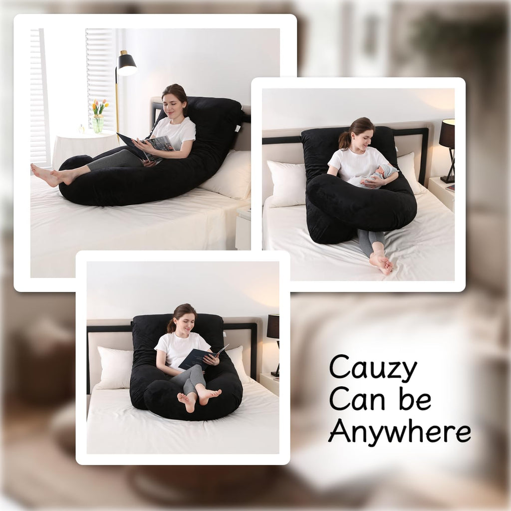 ALLOPERA Pregnancy Pillow, Full Body Maternity Pillow 57 inch, with Removable Washable Cover - Sleep Support for Legs, Back, Neck…