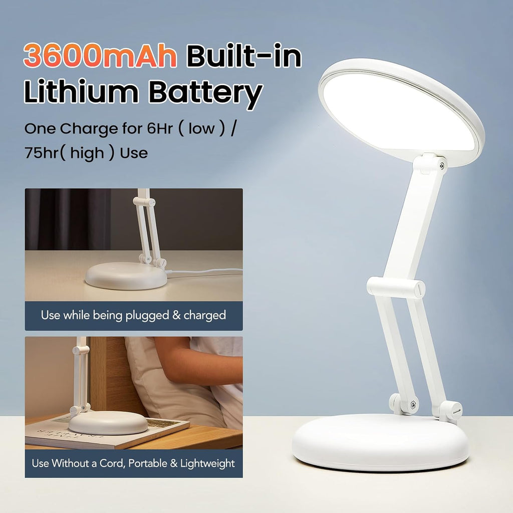One Fire Cordless Desk Lamp, Dimmable Small Battery Powered Lights,3600mAh Rechargeable Wireless Table Lamp, Mini Lamp&Portable Light for…