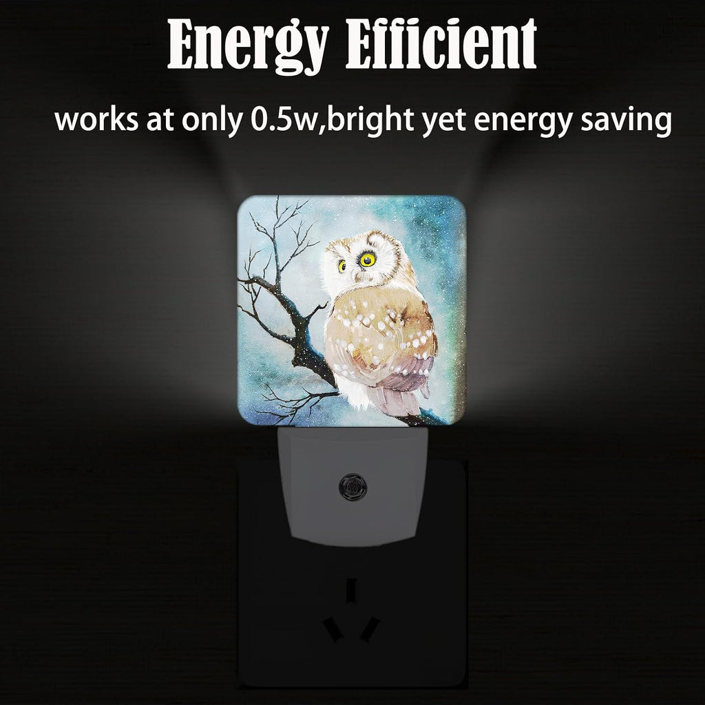 Winter Snow Cute Night Light, Plug Into Wall with Dusk to Dawn Light Sensors, Warm Nightlights for Bedroom, Bathroom, Hallway, Kitchen…