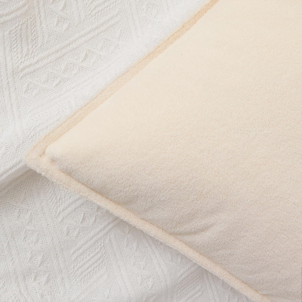 KevinTextile Kevin Textile Waterproof Decorative Pillow Covers Beige 12x20 Inch Pack of 2 Soft Boucle Textured Lumbars Cushions Elegant Acc…
