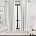 Nanspring Ivory 100% Blackout Linen Curtains for Bedroom 72 Inches Long Back Tab Thermal Insulated Rustic Modern Farmhouse Decor Black Out…