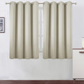Lemomo Light Beige Thermal Blackout Curtains/52 x 54 Inch/Set of 2 Panels Room Darkening Curtains for Bedroom 54 Inch silver