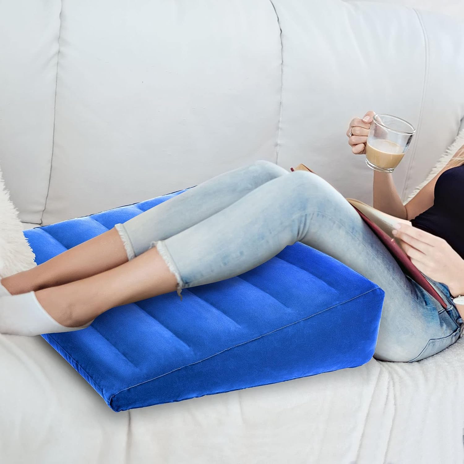 USHMA Inflatable Wedge Pillow, Portable Travel Wedge Pillow, Fast Inflation & Deflation Inflatable Wedge Pillows for Travel, Blow Up…