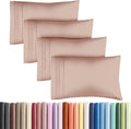 CGK Unlimited King Size Microfiber Pillowcase Set, 4 Pieces, Mauve