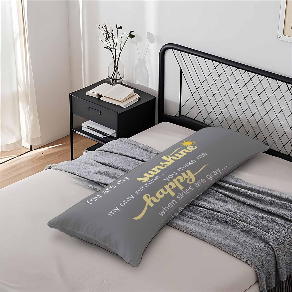Decorative Body Pillow Covers 20x54inch Motivational Quote, You are My Sunshine Soft Body Pillow Cushion Cover Wrinkle Fade Body…