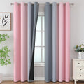Estelartextiler Estelar Textiler Pink and Grey Blackout Curtains 108 Inches Long, Thermal Insulated Drapes for Bedroom, Full Light Blocking…