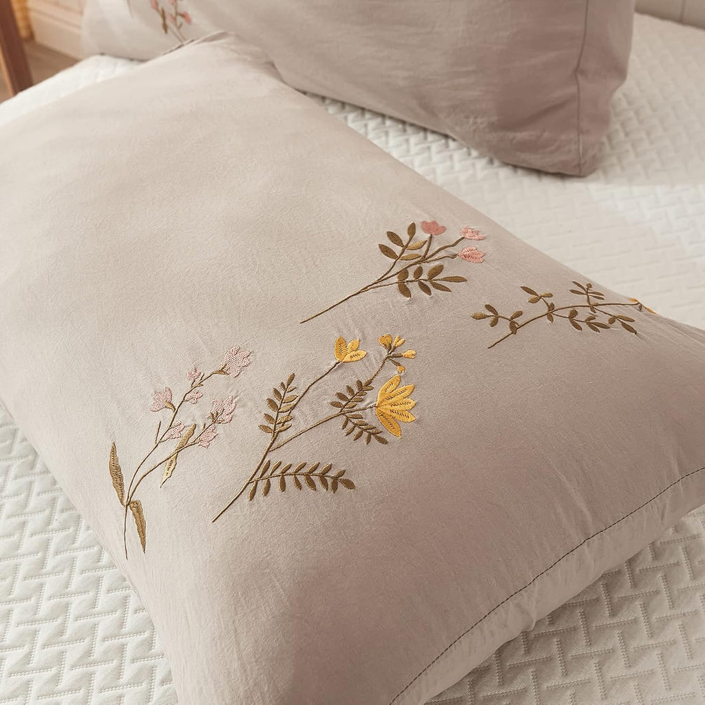 Moveover Taupe Body Pillow Cover Flower Pillow Covers 20x54 Body Pillow Cover Soft Washed Microfiber Long Pillow Cases Girls Women Pink Yel…
