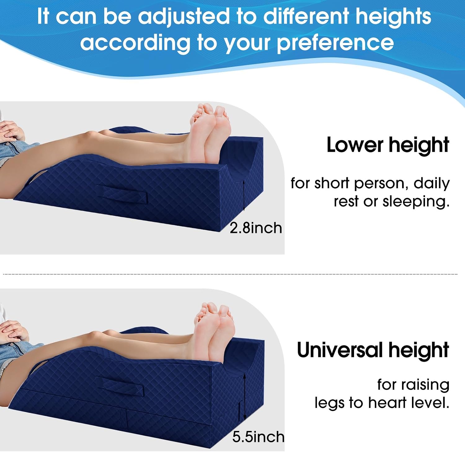 TranquilRelax TranquilRelax Elevation Pillows for Leg After Surgery, Memory Foam Adjustable Wedge Pillow for Injury or Rest, Ankle P…