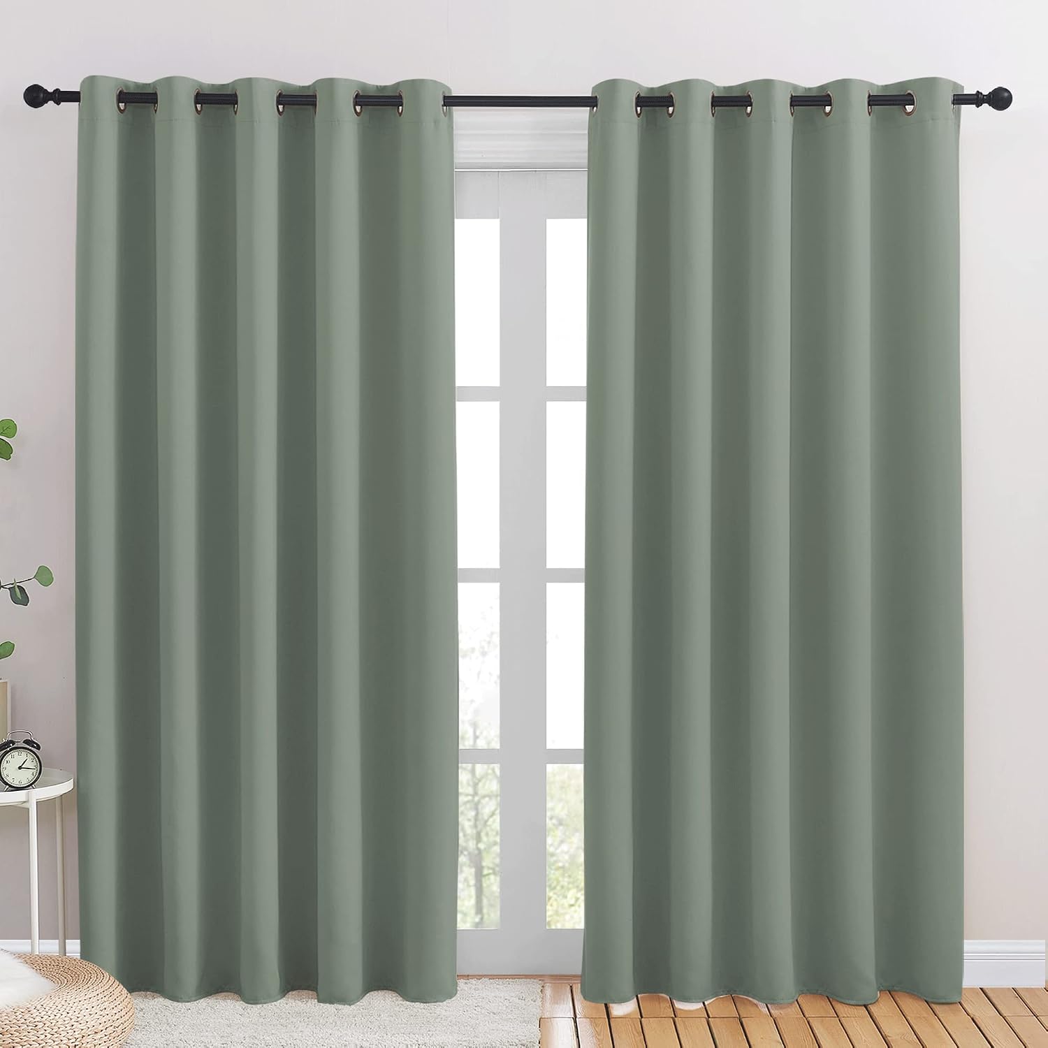 NICETOWN Blackout Draperies Curtains for Kids Room, Window Treatment Thermal Insulated Solid Grommet Blackout Drape Panels for Bedroom…