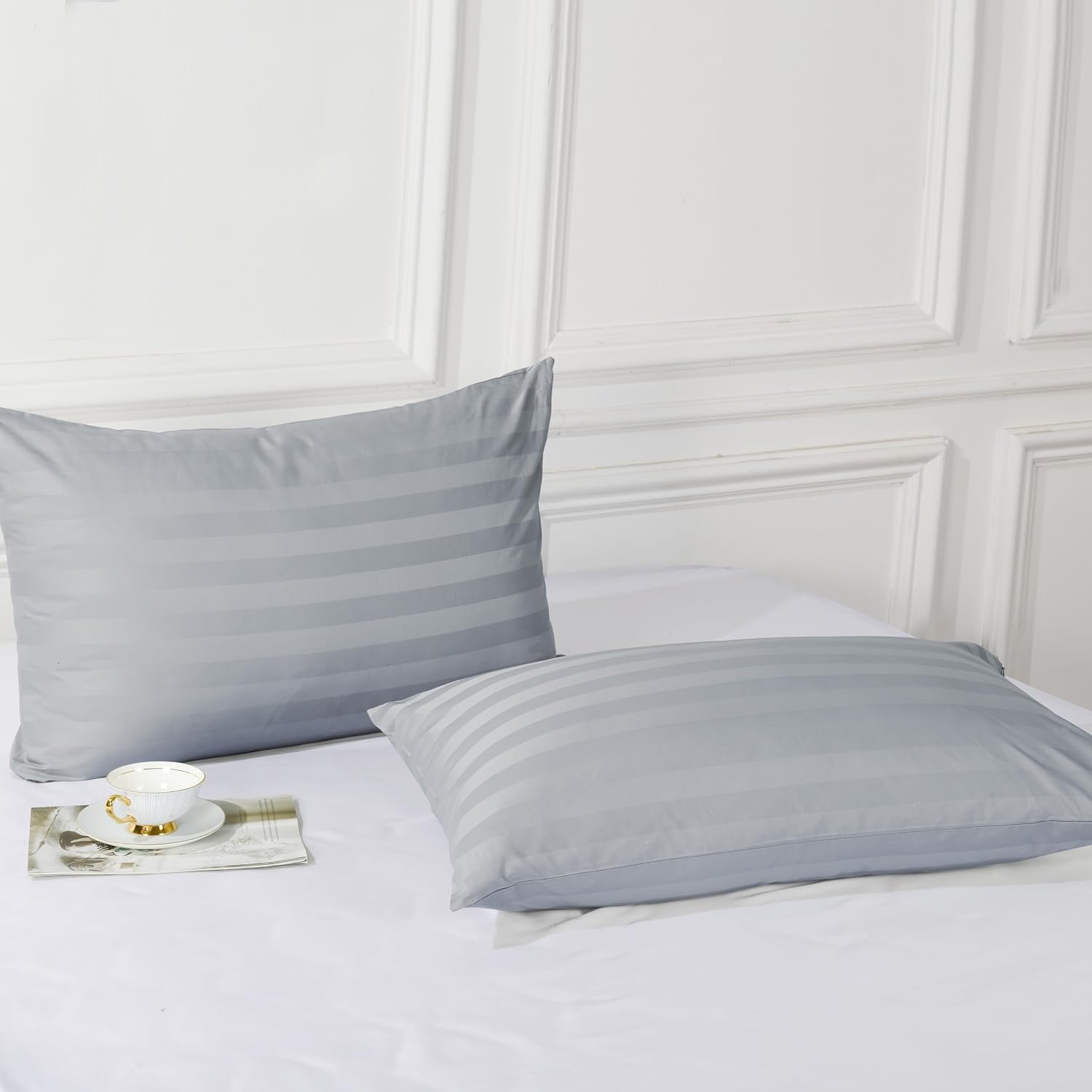 100% Egyptian Cotton Toddler Pillowcases Set of 2, 400 Thread Count Sateen Weave Small Pillow Protectors, Super Soft Breathable Zippered…