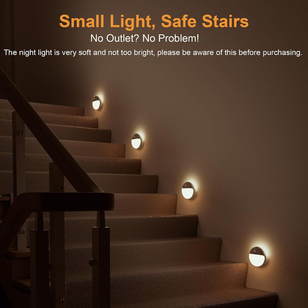 YUNLEX 2 Pack Motion Sensor Light Indoor, 2.6" Small Stick on Lights for Stairs, Bathroom, Dimmable Battery Night Light, 3 Light Modes…