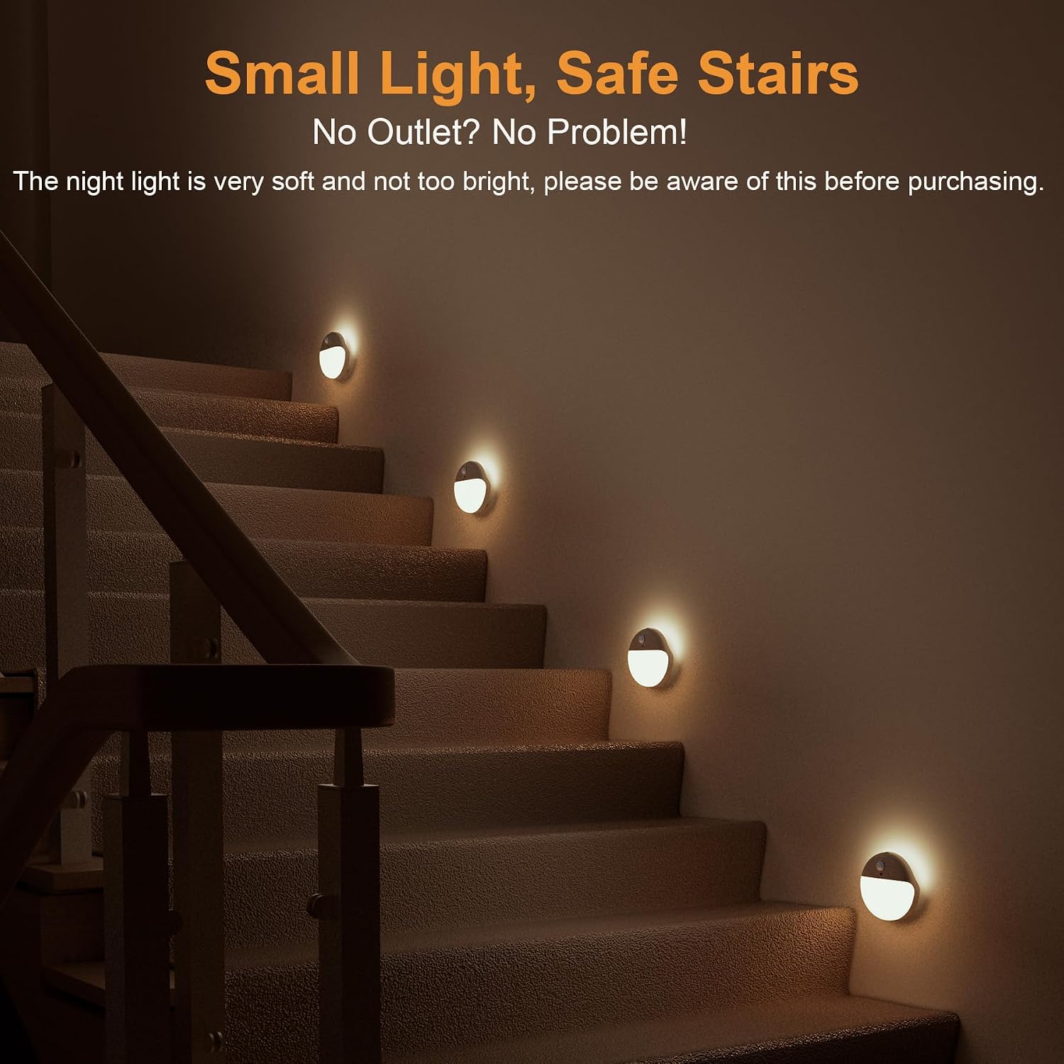 YUNLEX 2 Pack Motion Sensor Light Indoor, 2.6" Small Stick on Lights for Stairs, Bathroom, Dimmable Battery Night Light, 3 Light Modes…