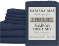 KARISSA MAE 7 Piece Pure Viscose from Bamboo Split King Size Sheet Set | 100% FSC Certified | Luxuriously Soft | Cooling | 18" Deep…