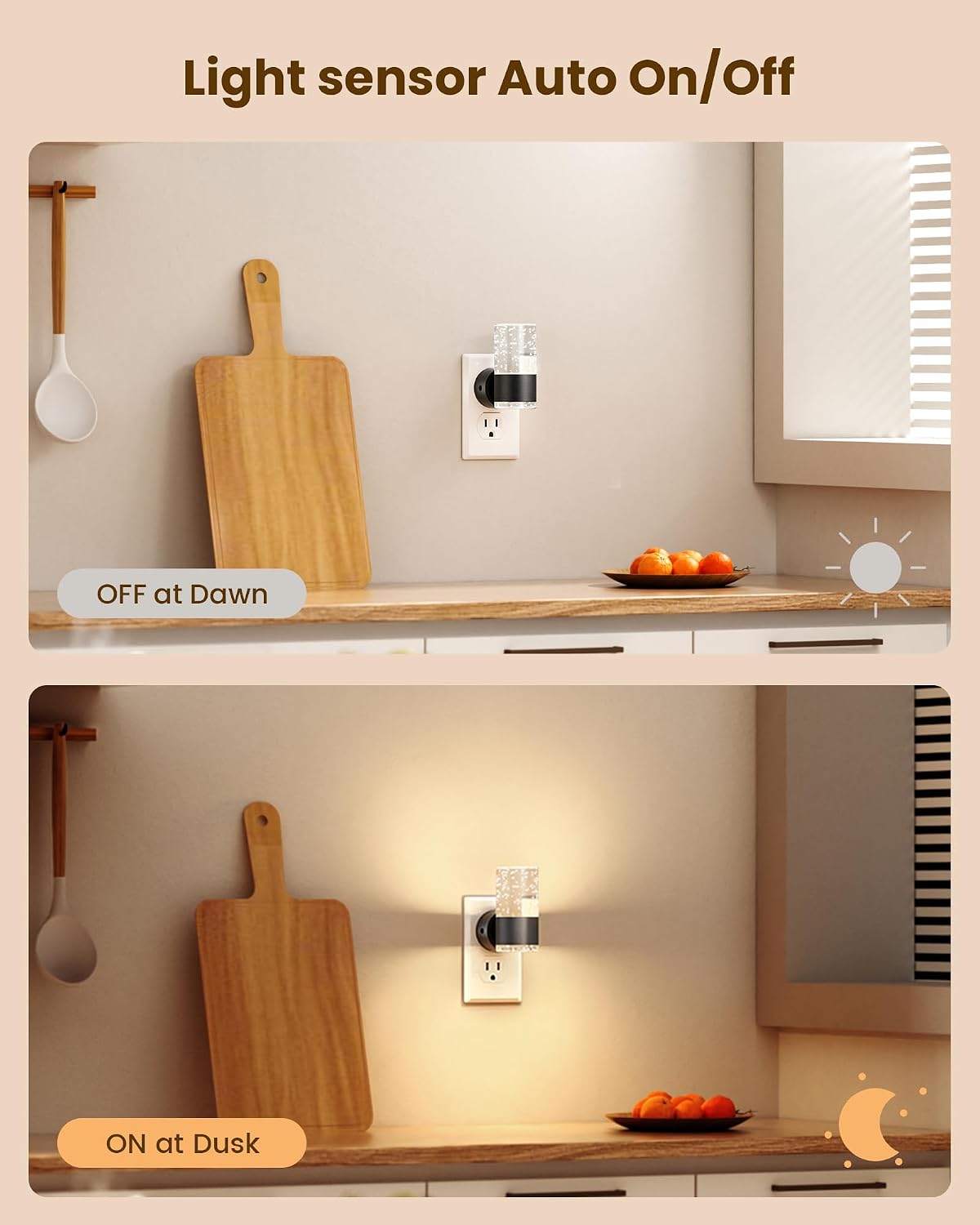 VOLISUN LED Night Lights Plug into Wall, Dimmable Night Light 3 CCT & 5 Brightness Levels, Acrylic Bubble Nightlight with Dusk to Dawn…