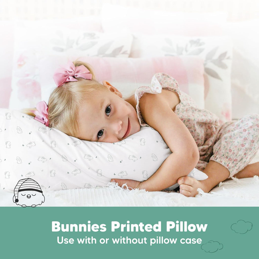 KeaBabies 2-Pack Toddler Pillows 2 Year Old to 5-13x18 Soft Organic Cotton Kids Pillow for Sleeping, Travel, School, Daycare, Nap…