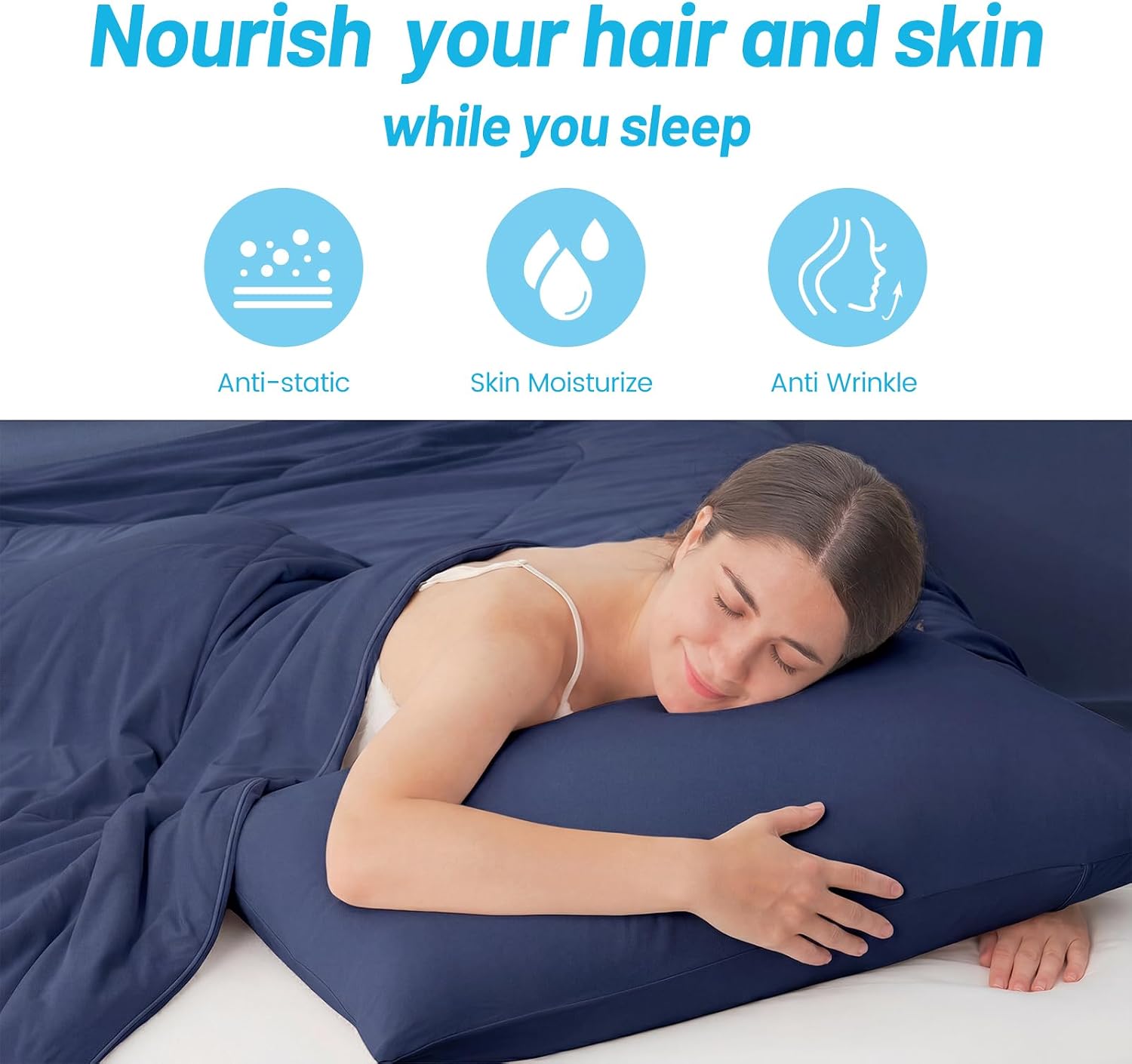 CozyBliss Cozy Bliss 2pcs Cooling Pillow Cases Set for Hot Sleepers & Night Sweats, Q-Max 0.5 Silky Wrinkle-Free Pillow Covers with Envelop…