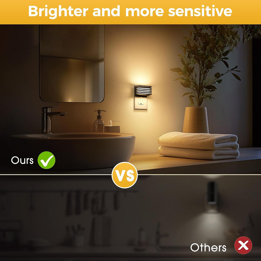 Llohasled L LOHAS LED Night Lights Plug into Wall, [4-Pack] Modern Plug in Night Light with Dusk-to-Dawn Sensor, Adjustable Brightness, 300…