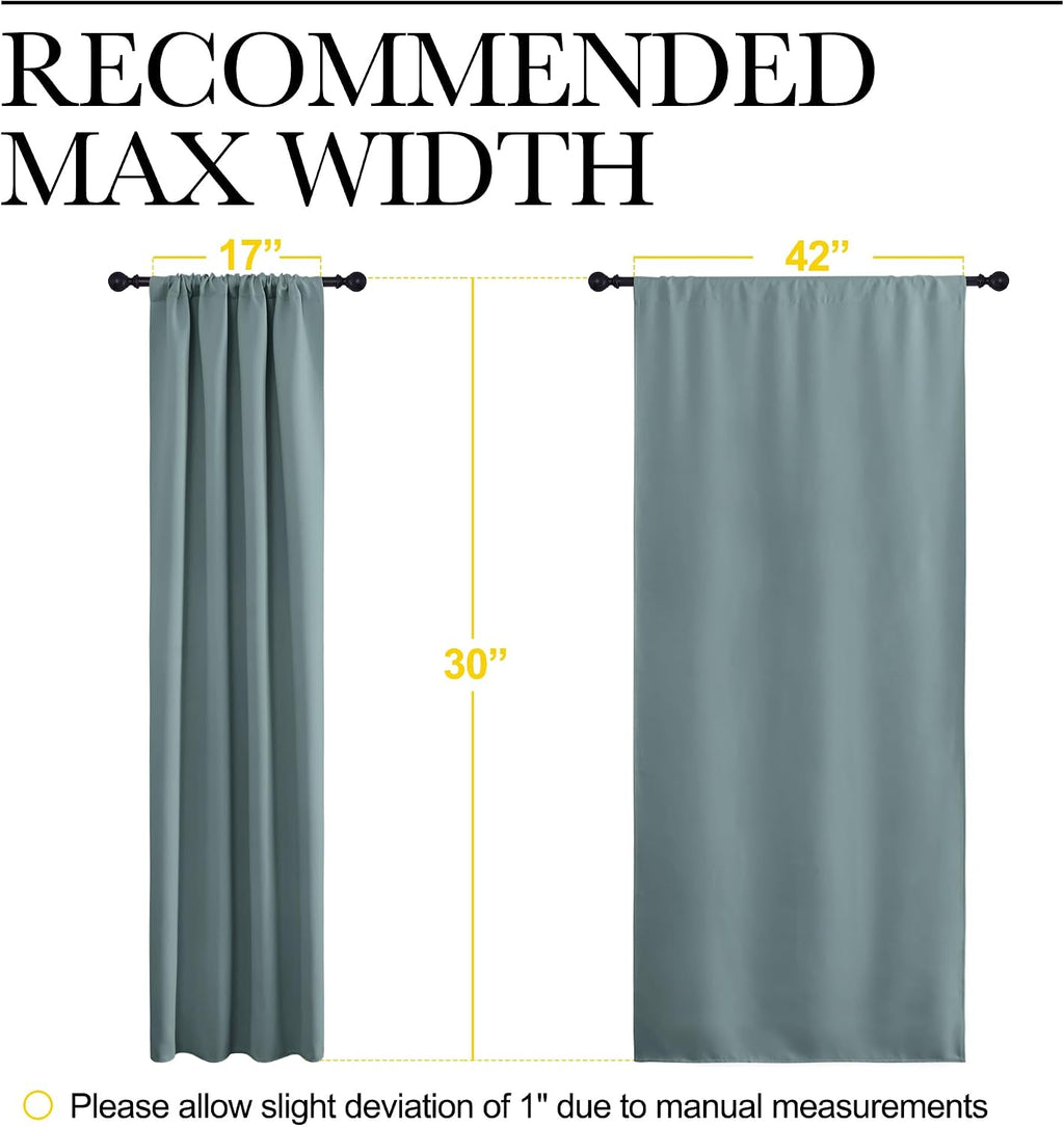 NICETOWN 2 Panels Blackout Curtains, Rod Pocket Thermal Insulated Drapes for Kitchen, Heavy Duty Small Window Treatment for Dorm Room…