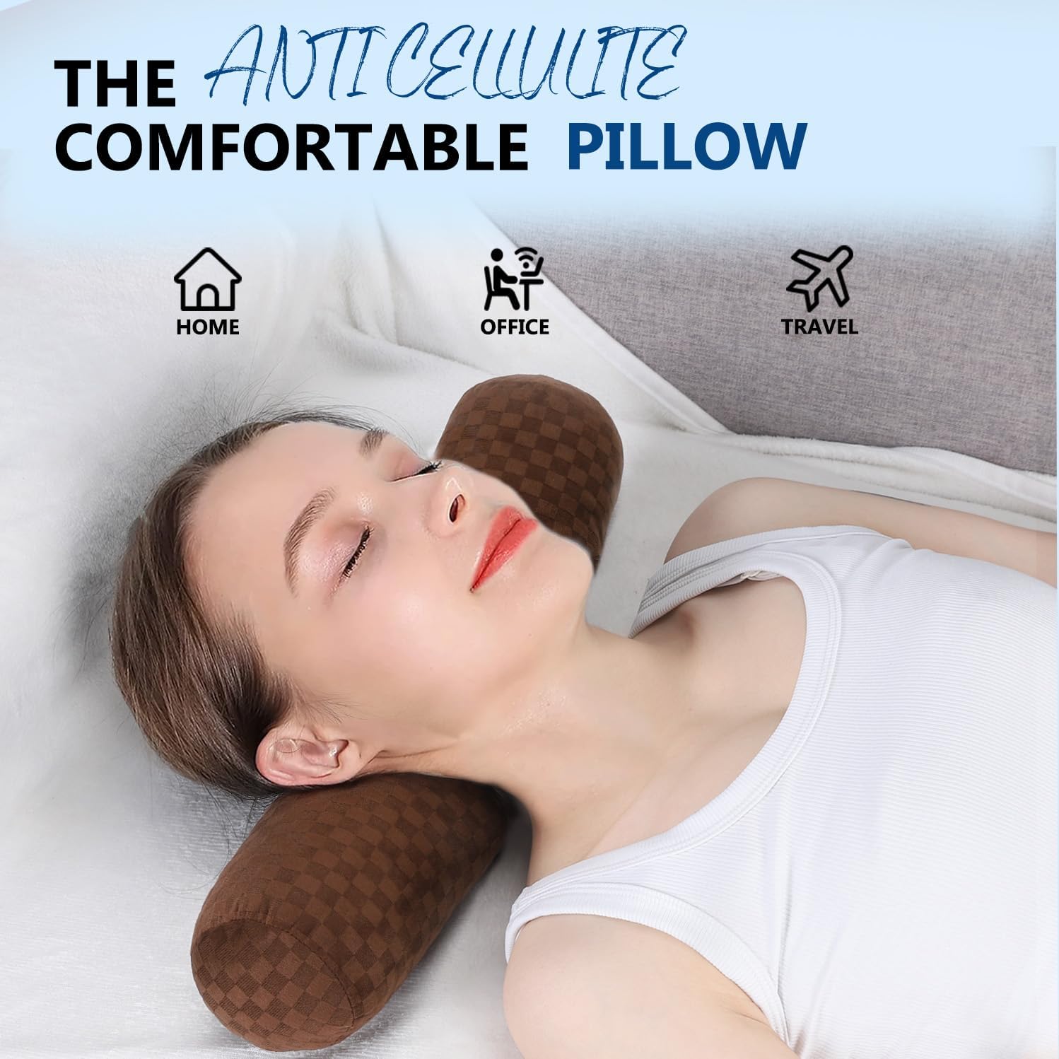 AntiCellulite everyday comfort Cervical Neck Roll, Comfortable and Highly Resilient Bolster Pillows, Round Neck Pillows Support for…