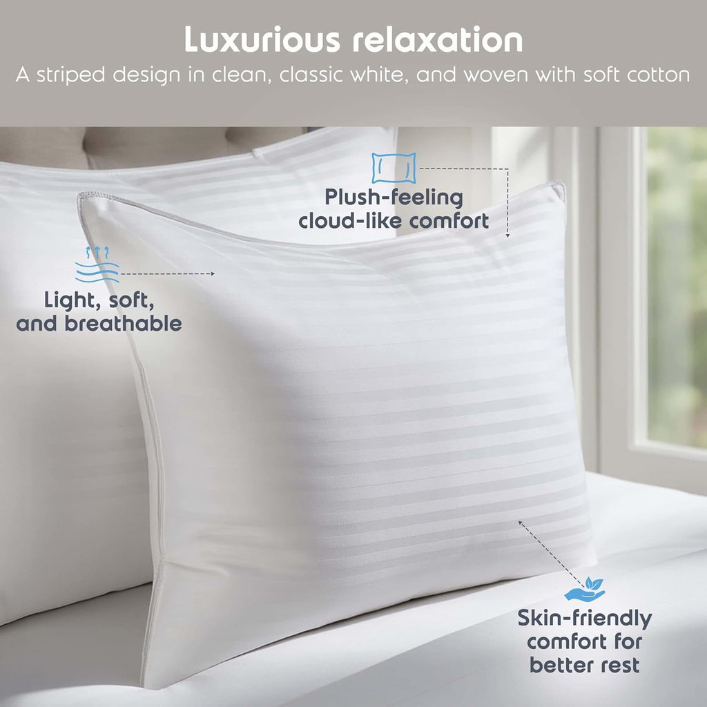 Nestl Cooling Memory Foam Pillow with Down alternative Pillows Combo Set – King Size Set of 2, 1 Soft and 1 Firm, Adjustable for Side, Back…