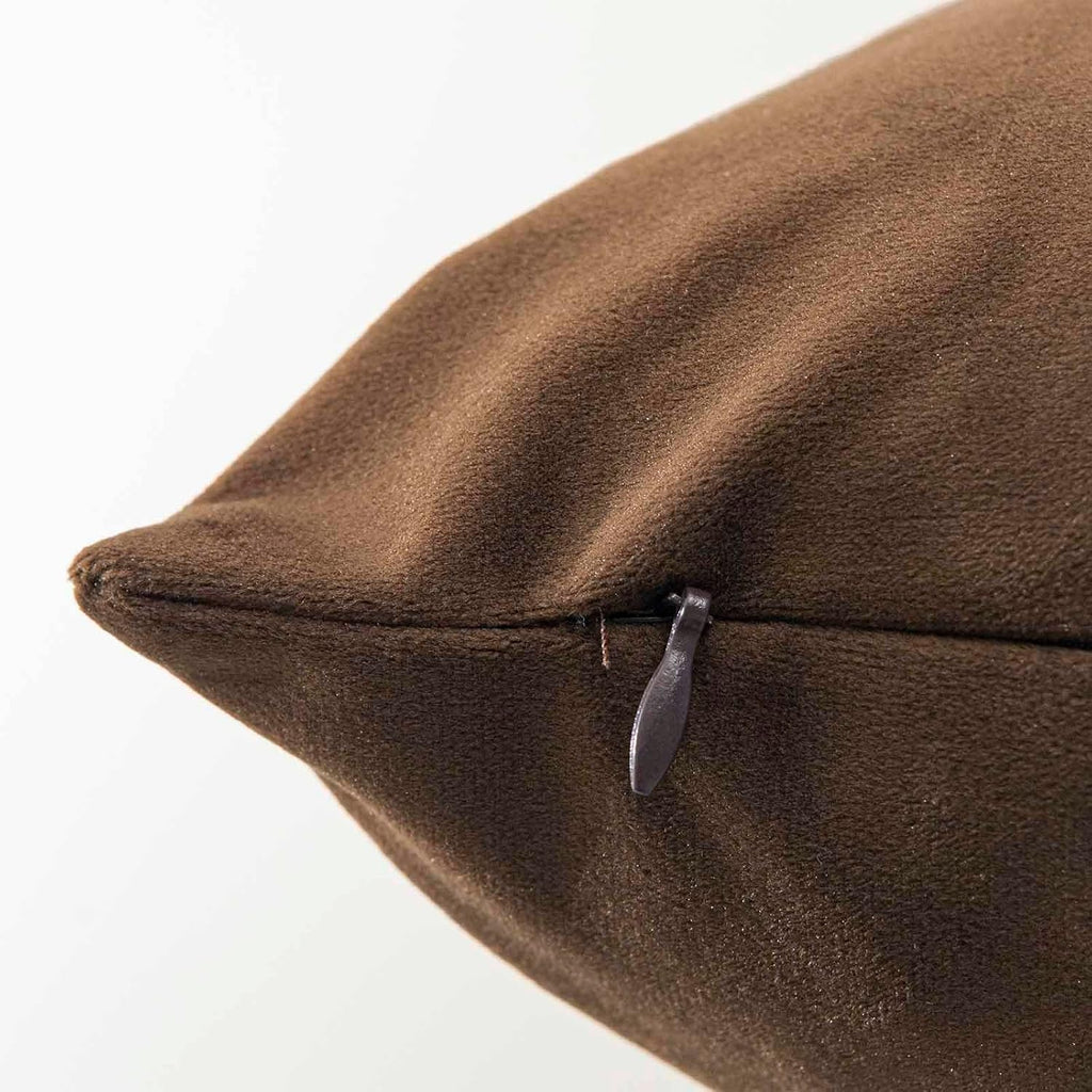 Juspurbethome JUSPURBET Brown Throw Pillow Covers Set of 2 Decorative 22x22 Velvet Pillow Covers for Couch Sofa Bed Soft Cushion Covers Cas…