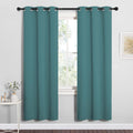 NICETOWN Bedroom Curtain Panels Blackout Draperies, Thermal Insulated Solid Grommet Blackout Curtains/Drapes (Sea Teal, One Pair, 34 by…
