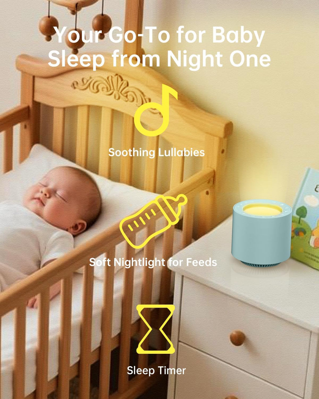 PureNurt Sleep Sound Machine: Red Light relaxation White Noise Sound Machine with 38 Soothing Sounds & Calming Womb Soother…