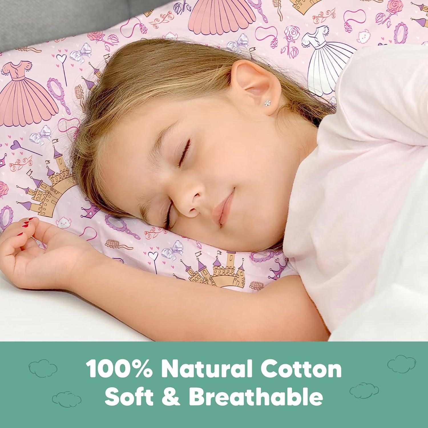 KeaBabies Toddler Pillowcase 13"x18" - Organic Cotton Toddler Pillowcase for Kids, Boys, Girls, Soft & Durable Cotton Cover for Miniature…