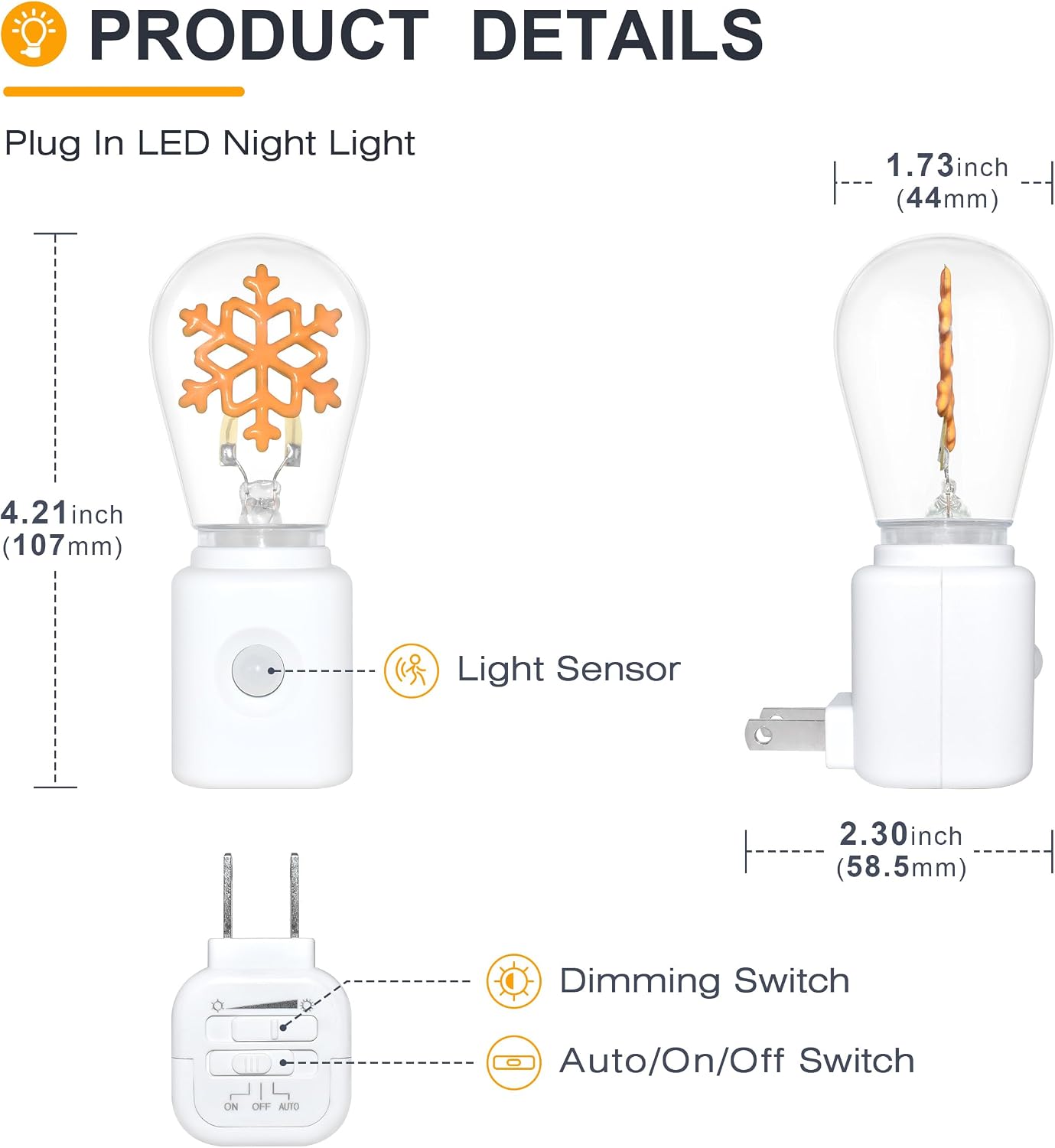 LED Night Light Plug in, Motion Sensor Night Light for Kids, Amber Nightlight, Motion Activated Night Lights for Bathroom, Hallway…