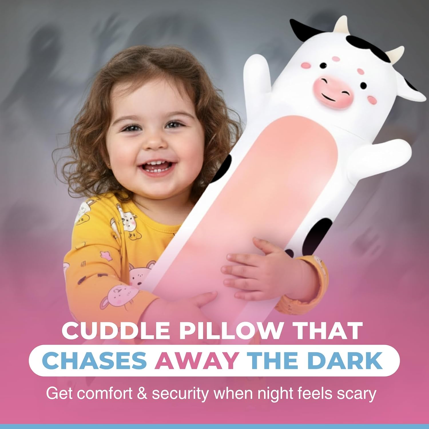 CuddlePaws Cuddle Paws Cow Print Plush Body Pillow for Kids | Long Stuffed Animal Cuddle Pillow | Soft Hugging Toy | Plushie Gift for Girls…