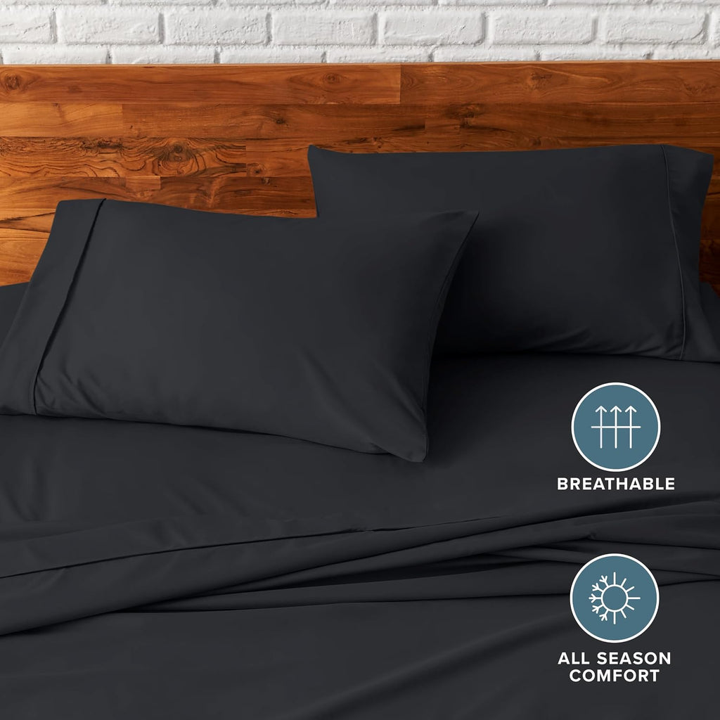 BareHome Bare Home 1800 Ultra-Soft Microfiber Pillowcase Set - Double Brushed - Hypoallergenic - Wrinkle Resistant (King Pillowcase Set of…