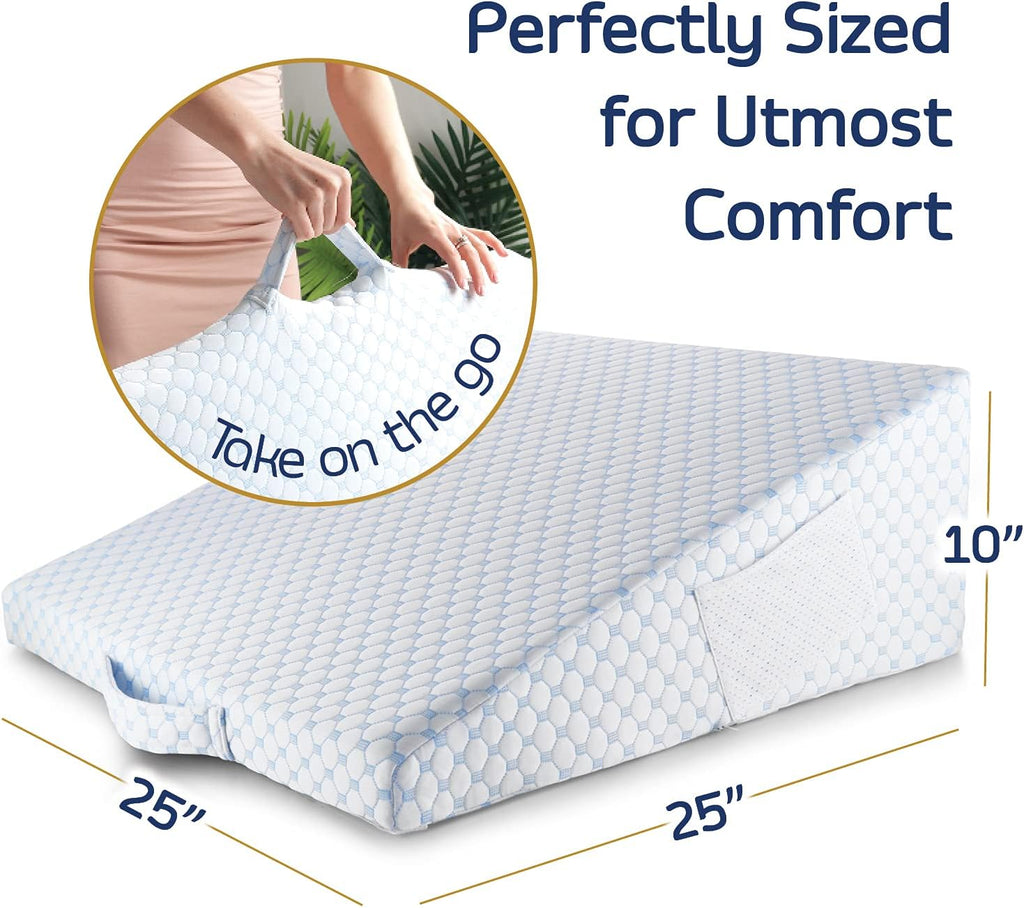 Nestl Bed Wedge Pillow - Wedge Pillow for Sleeping to Reduce Acid Reflux, Wedge Pillows for After Surgery 8-in-1 Triangle Pillow Wedge, Coo…