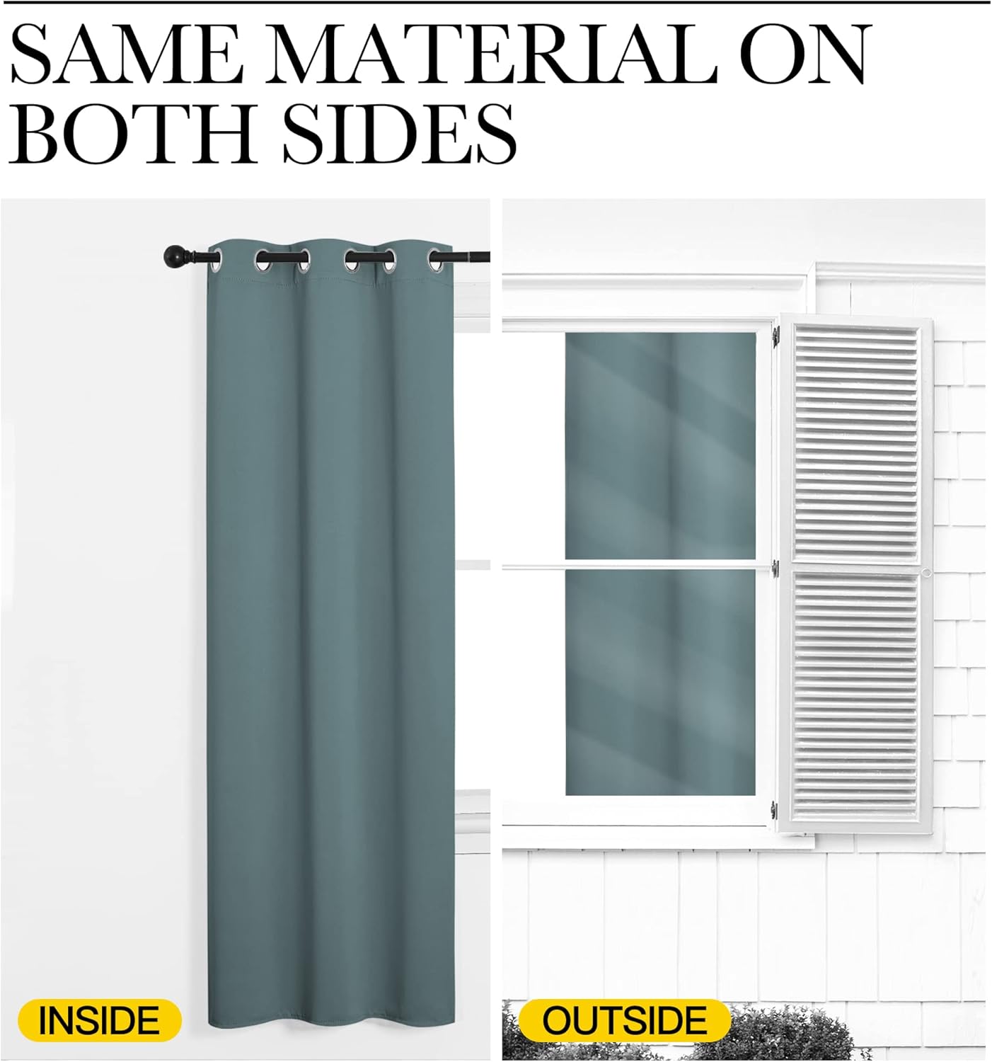 NICETOWN Window Blackout Curtain Panel for Living Room, Greyish Blue, 1 Panel, 70 x 95 inch, Thermal Insulated Blackout Drape/Drapery for…