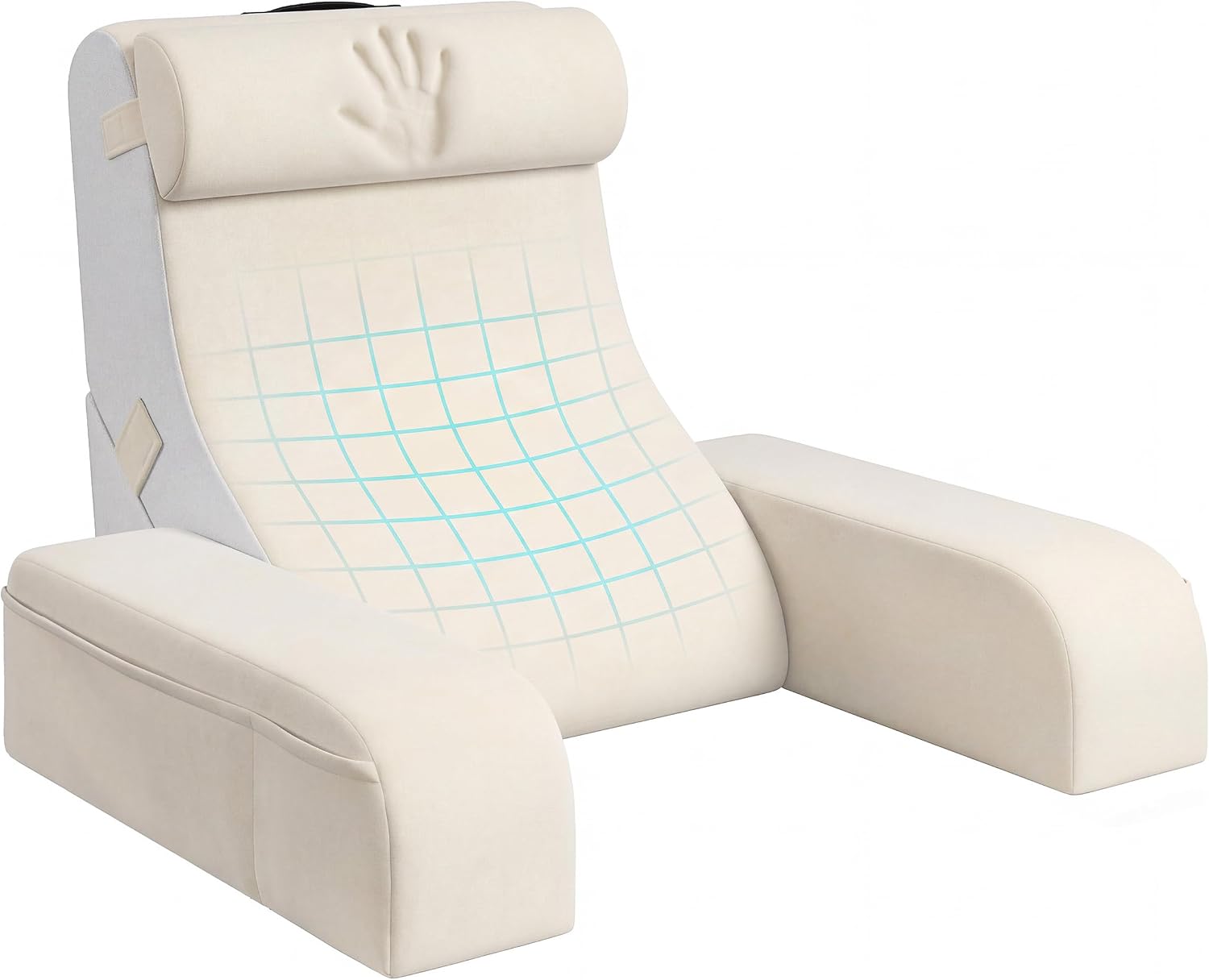 ElevateYourHome, EnhanceEver Homkdom Reading Pillow for Sitting in Bed Adult, 20" Back Pillow for Bed Sitting up with Armrests & Sto…