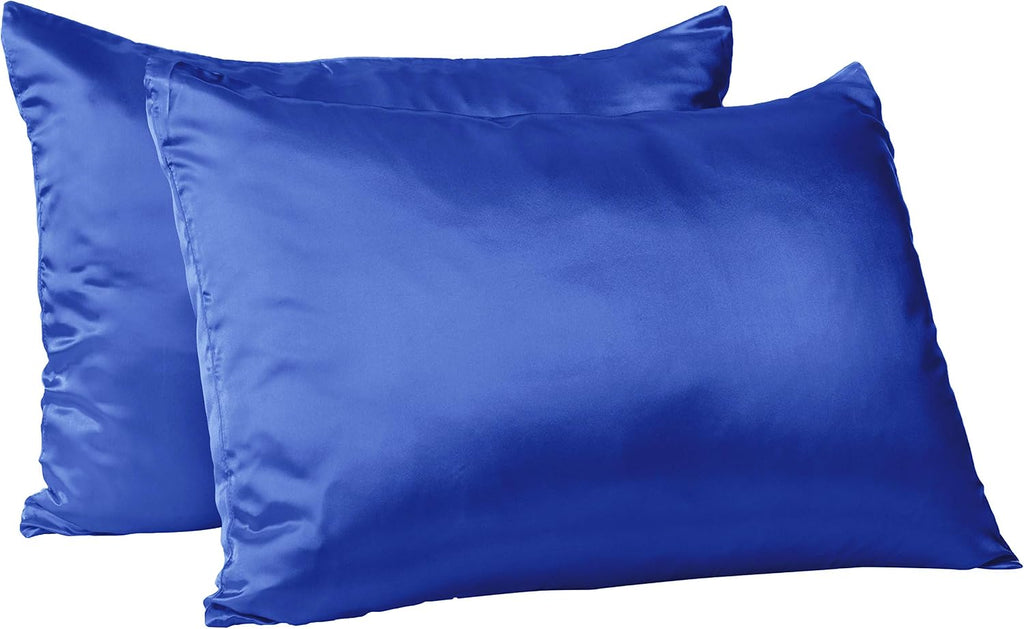 MorningGlamour Morning Glamour Satin Pillowcases for Hair & Skin, Similar to Silk, Standard/Queen Size Set of 2, Cooling Pillow Case with E…