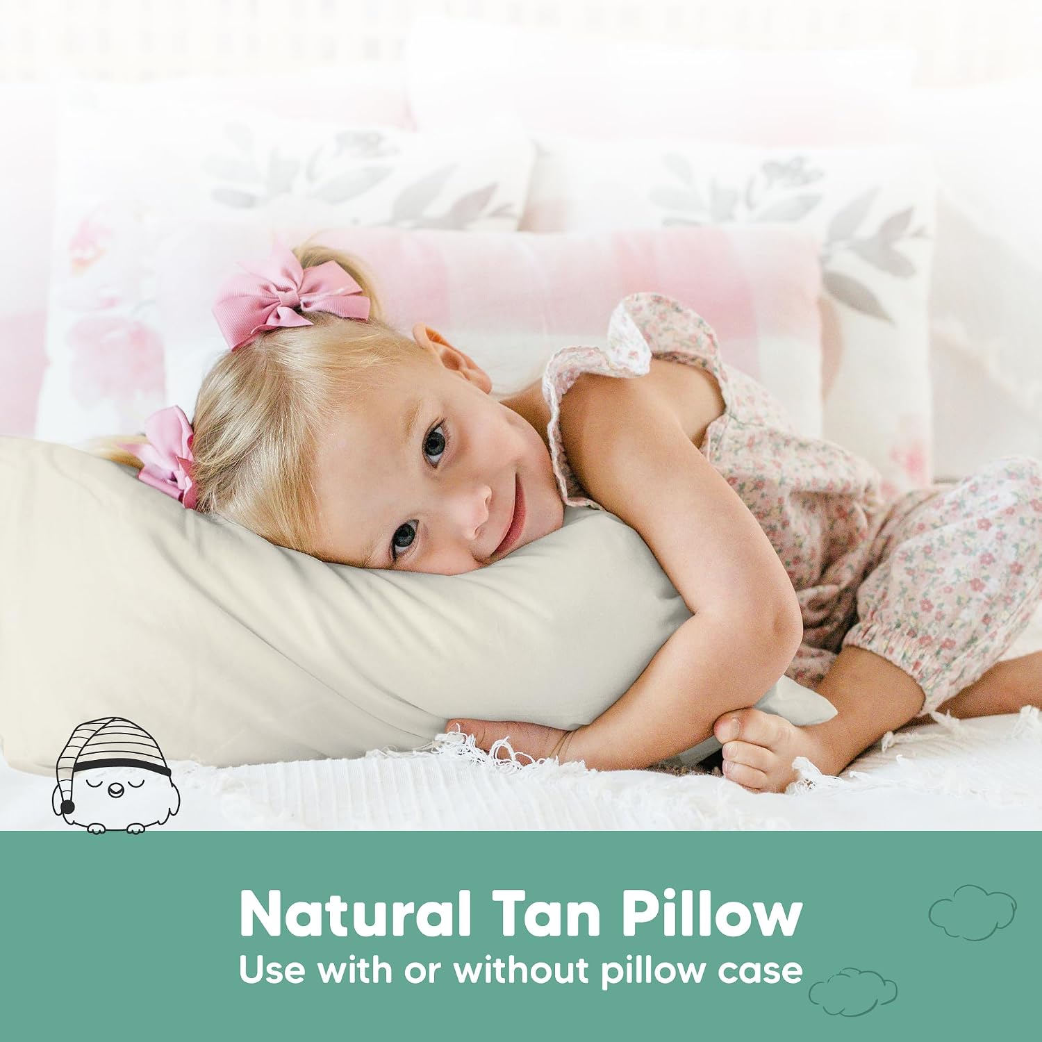 KeaBabies 2-Pack Toddler Pillows 2 Year Old to 5-13x18 Soft Organic Cotton Kids Pillow for Sleeping, Travel, School, Daycare, Nap…