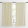 NICETOWN Blackout Curtains for Bedroom, Home Decorations Thermal Insulated Solid Rod Pocket Blackout Drapes for Cafe (Beige, One Pair, 62…