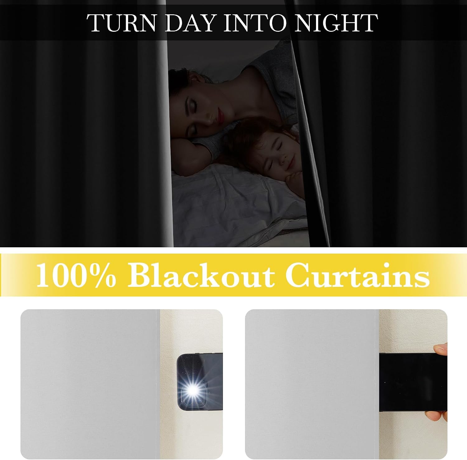 Nicetown 100% Blackout Off White Curtains for Bedroom, Grommet Thermal Window Treatments Portable Curtains Lightweight Travel Shades for Li…