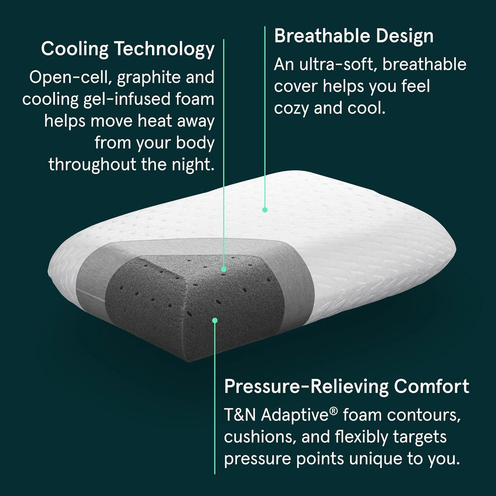 Tuft & Needle Premium Pillow, Standard Size 2-Pack with Adaptive Foam, Supportive and Cool, CertiPUR-US and Greenguard Gold Certified…