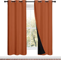 Nicetown Full Shade Curtain Panels, 37" Wide x 70" Long, Burnt Orange, Pair of Thermal Insulated & Energy Efficiency Blackout Drapes for Li…