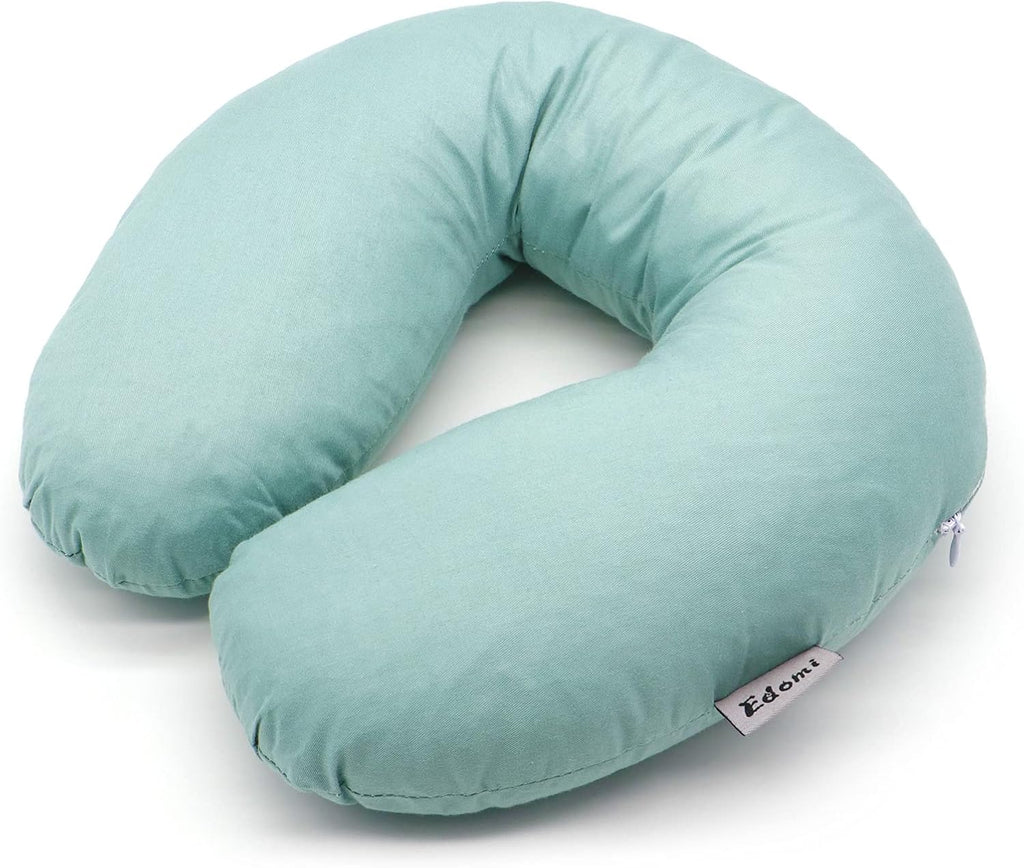 Edomi Buckwheat Hulls Neck Pillow, U Shaped Travel Pillow Portable Pillow Support for Neck Shoulder, for Side Back Stomach Sleeper with Was…