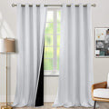 BGment Greyish White 100% Blackout Curtains for Living Room 95 Inch Length 2 Panels, Thermal Insulated Full Light Blocking Energy Save Wind…