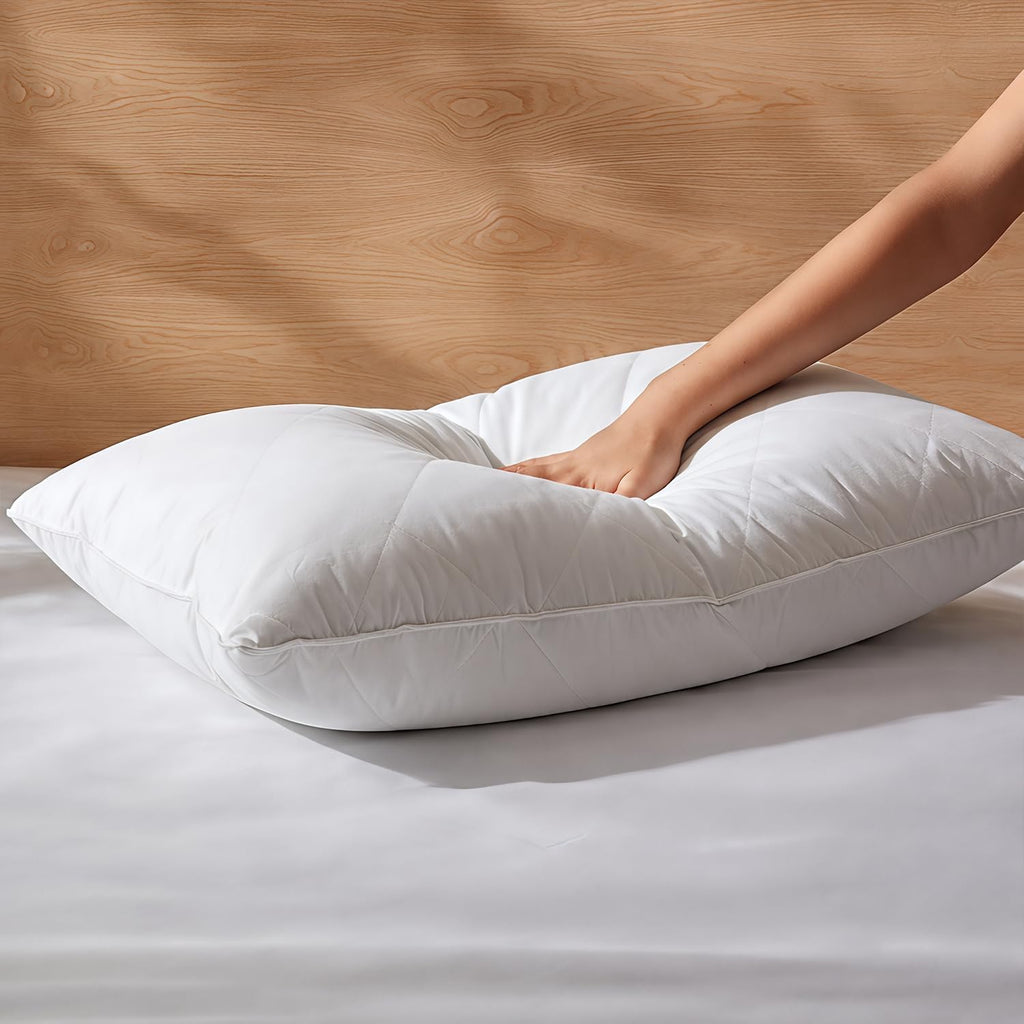 Three Geese White Goose Feather Cotton Pillows Queen Size - Soft 600 Thread Count Organic Cotton Cover, Soft Goose Feather Down Pillows…