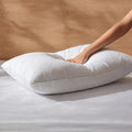 Three Geese White Goose Feather Cotton Pillows Queen Size - Soft 600 Thread Count Organic Cotton Cover, Soft Goose Feather Down Pillows…