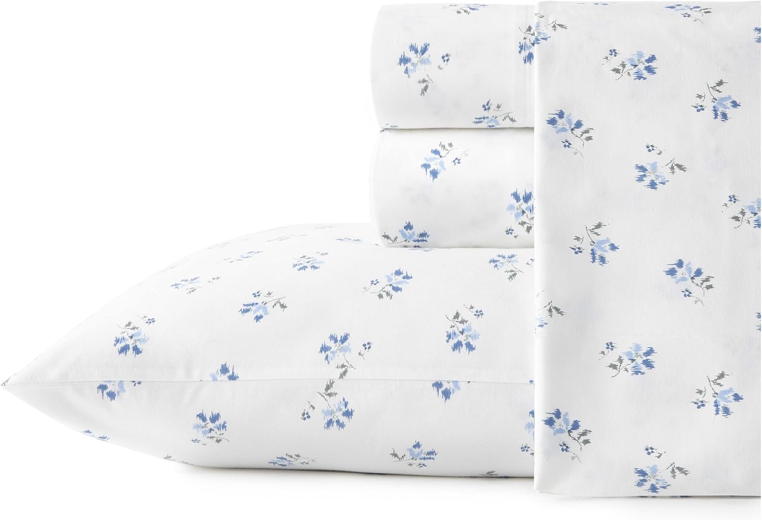 StoneCottage Stone Cottage - Queen Sheets, Cotton Percale Bedding Set, Crisp & Cool Ideal Bedding Set (Blue Sketchy Ditsy, Queen) Cotton Bl…