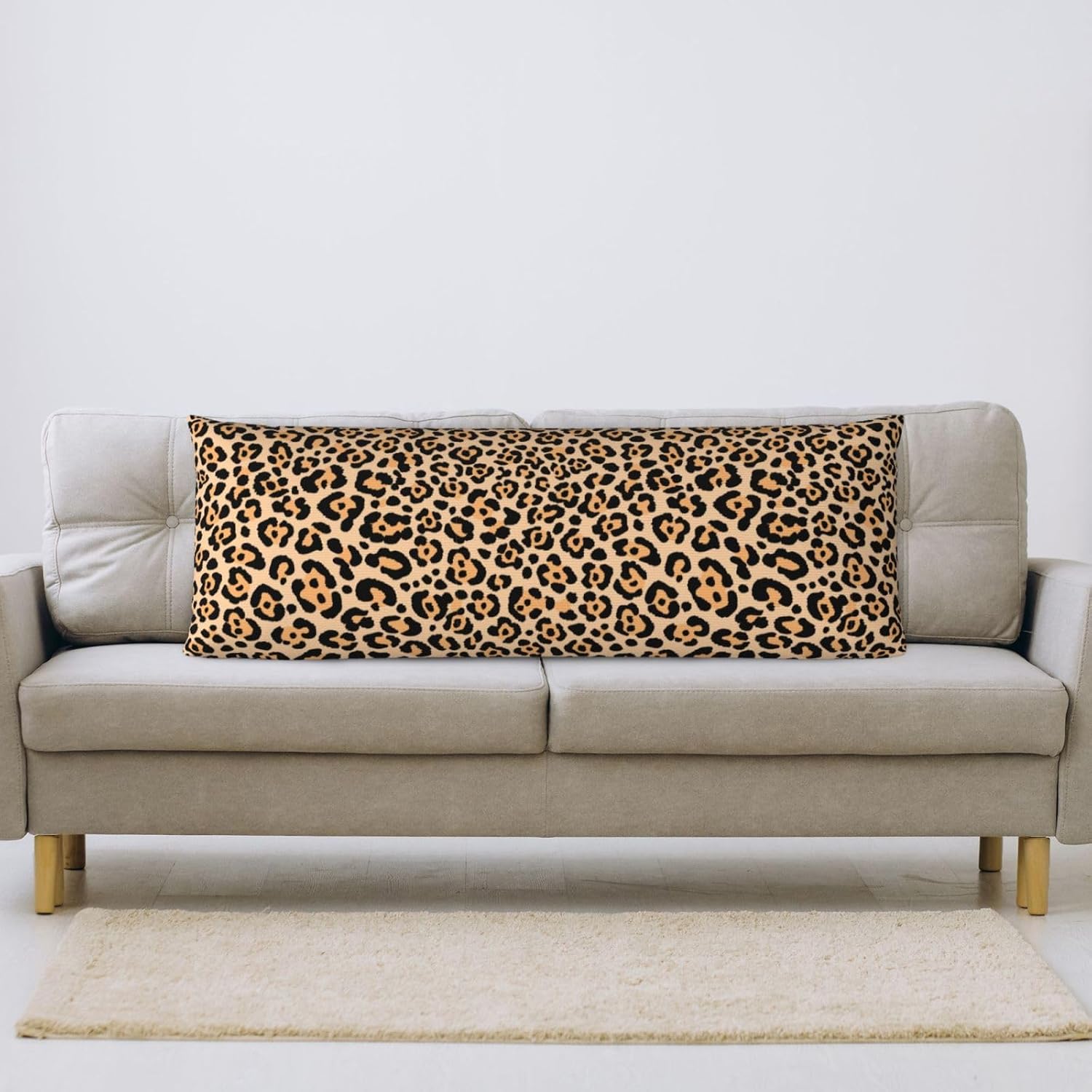 Sovvin Animal Leopard Print Body Pillow Cover Long Pillow Case with Zipper Decorative Soft Cushion Bedding Pillowcase for Couch Bedr…