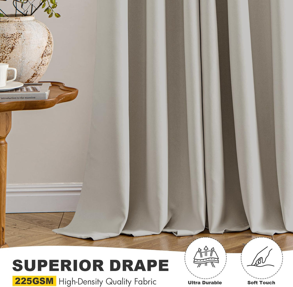 Miulee Blackout Curtains for Bedroom Living Room 2 Panels, Thermal Insulated Room Darkening Drapes Grommet Noise Reducing Light Blocking Wi…