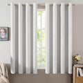Miulee Linen Textured Curtains for Bedroom Solid 100% Blackout Thermal Insulated Heathered White Grommet Room Darkening Curtains & Drapes L…