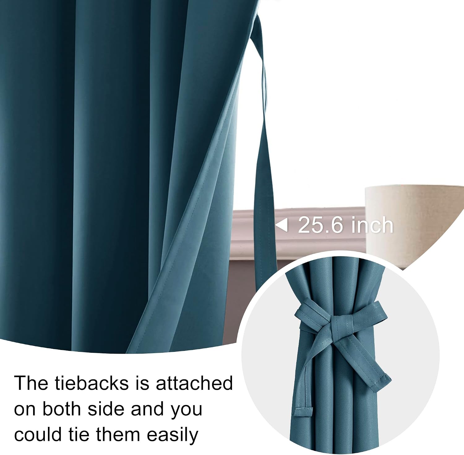 Jiuzhen Blackout Doorway Curtains 80 inch Length - 2 Panels Thermal Insulated Privacy Soundproof Rod Pocket Closet Door Curtains Room Divid…