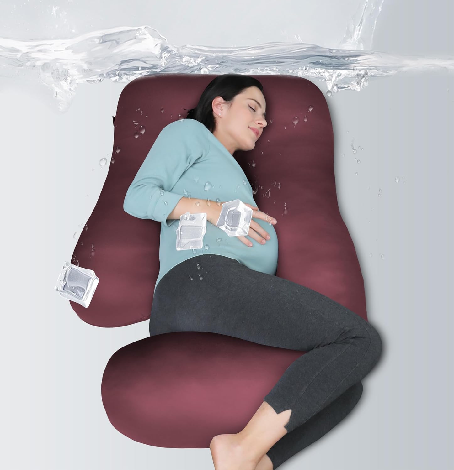 Moonpark MOON PARK Pregnancy Pillows for Sleeping - U Shaped Full Body Maternity Pillow with Removable Cover - Support for Back, Legs, Bell…
